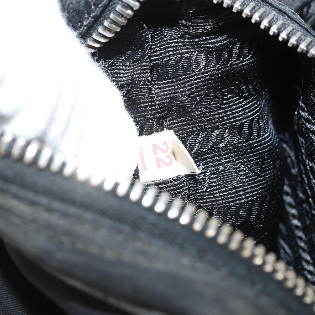 PRADA Shoulder Bag Nylon Black Silver Auth bs34107