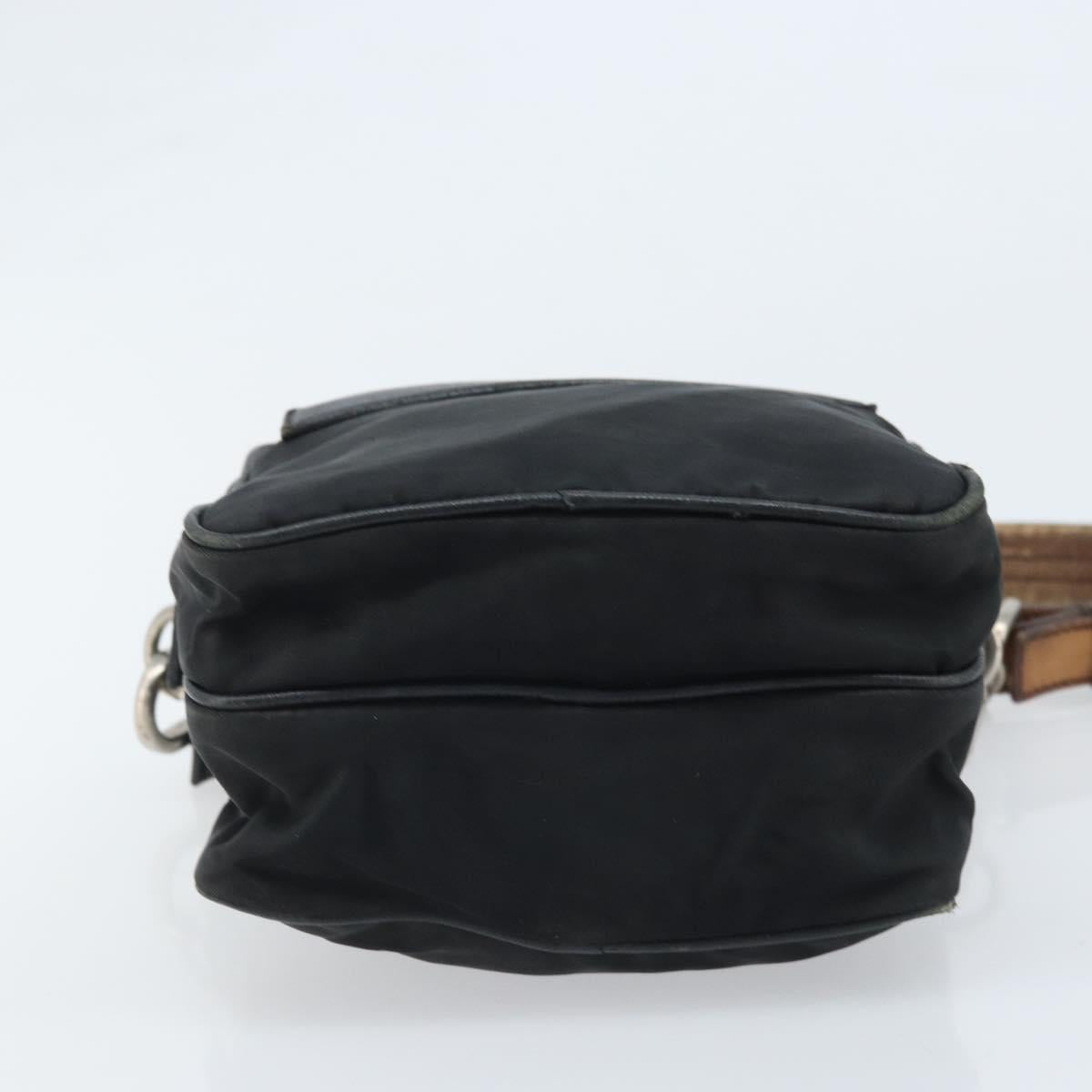 PRADA Shoulder Bag Nylon Black Silver Auth bs34107