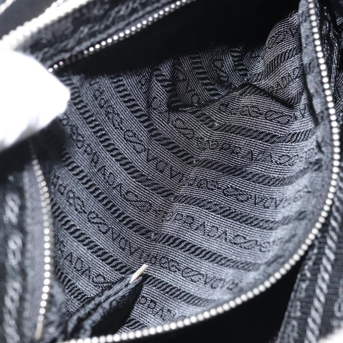 PRADA Hand Bag Nylon Silver White Auth bs34109