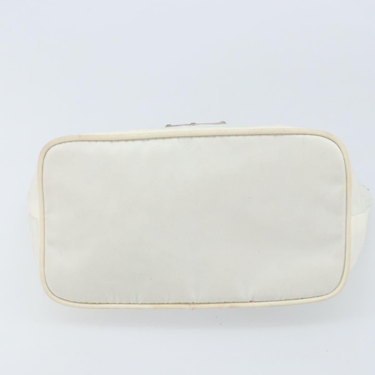 PRADA Hand Bag Nylon Silver White Auth bs34109