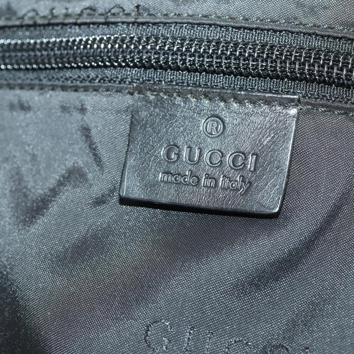 GUCCI Boston Bag Canvas 2way Black Silver 012 0393 12 Auth bs34117