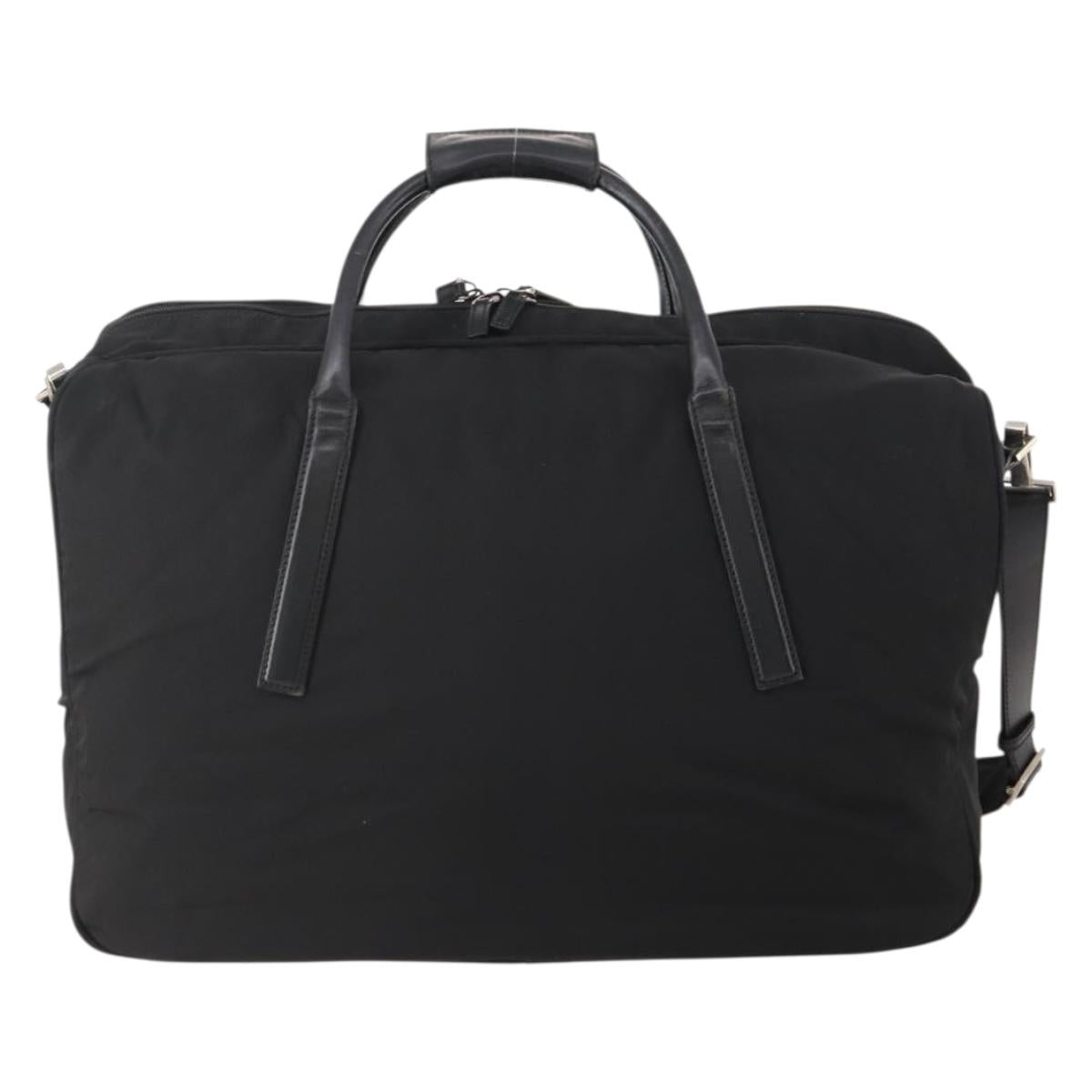GUCCI Boston Bag Canvas 2way Black Silver 012 0393 12 Auth bs34117
