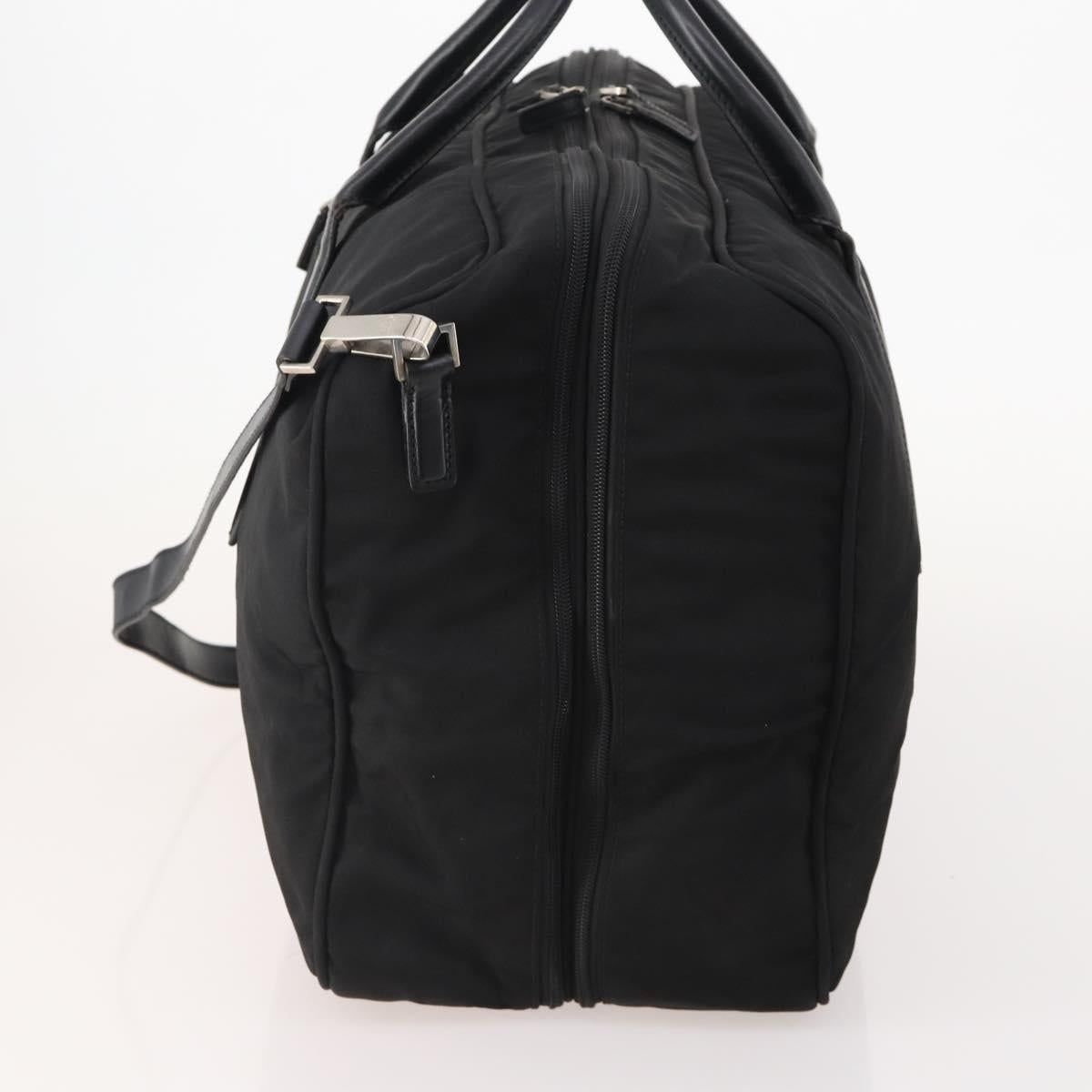 GUCCI Boston Bag Canvas 2way Black Silver 012 0393 12 Auth bs34117