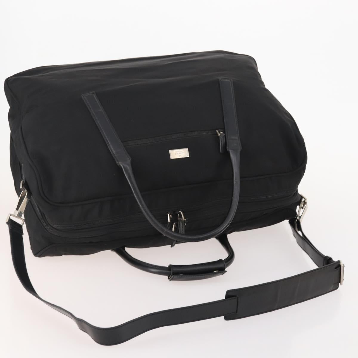 GUCCI Boston Bag Canvas 2way Black Silver 012 0393 12 Auth bs34117