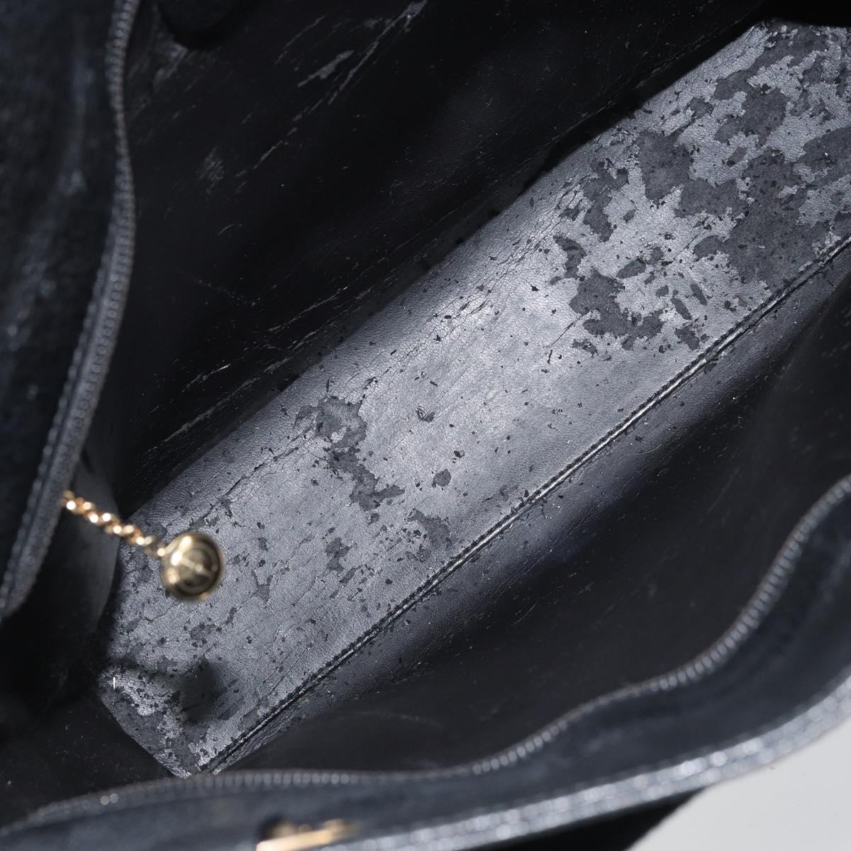 GUCCI Tote Bag Leather Black Gold 002 1817 0336 Auth bs34118