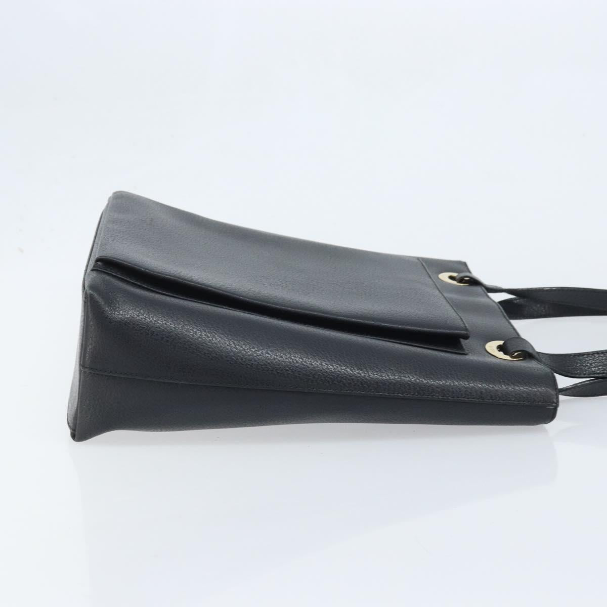 GUCCI Tote Bag Leather Black Gold 002 1817 0336 Auth bs34118