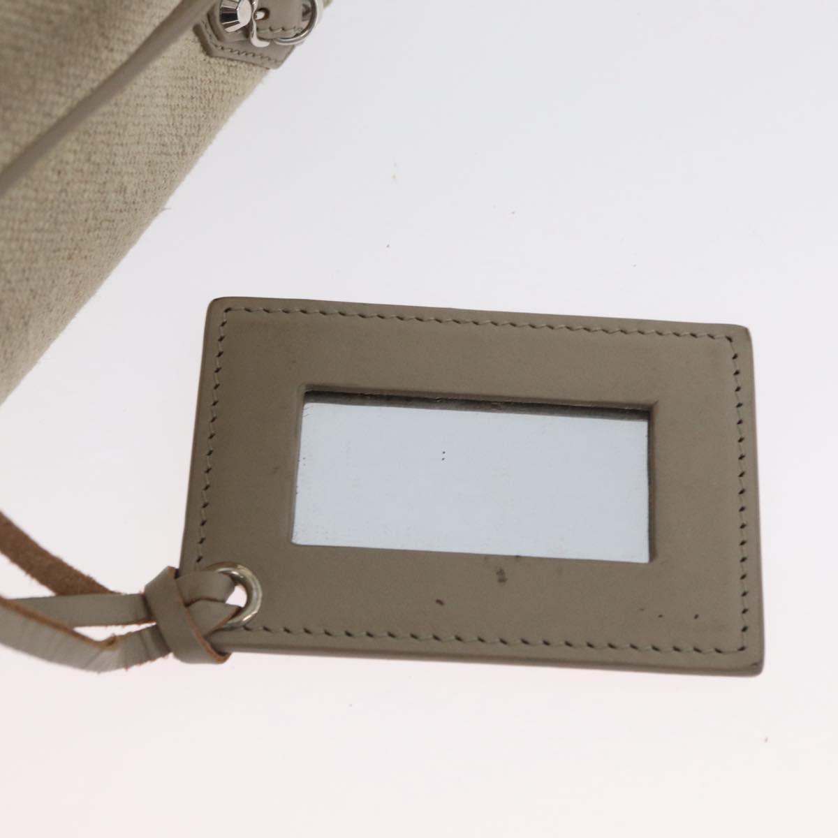 BALENCIAGA Paper A 6 Zip Around Bag Canvas 2way Beige Silver 370926 Auth bs34126
