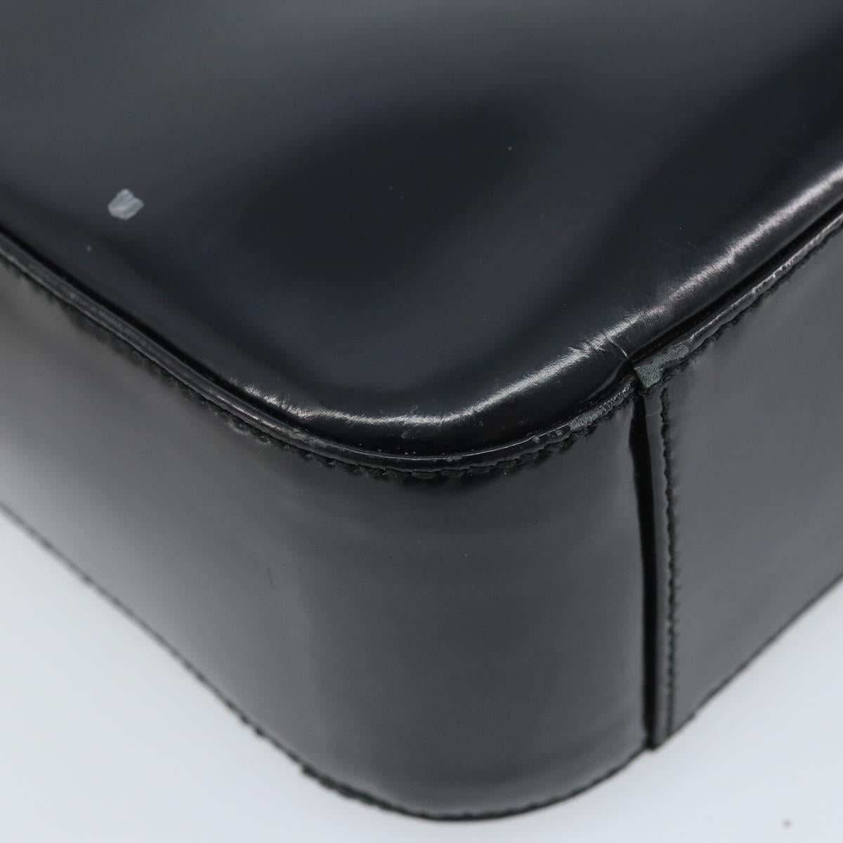 GUCCI Shoulder Bag Patent leather Silver Black 000 1013 0506 Auth bs34127
