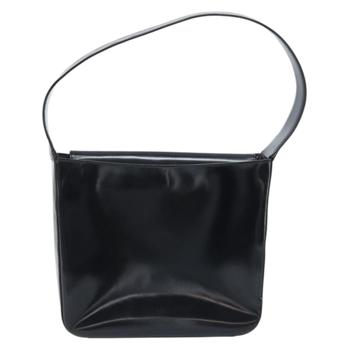 GUCCI Shoulder Bag Patent leather Silver Black 000 1013 0506 Auth bs34127