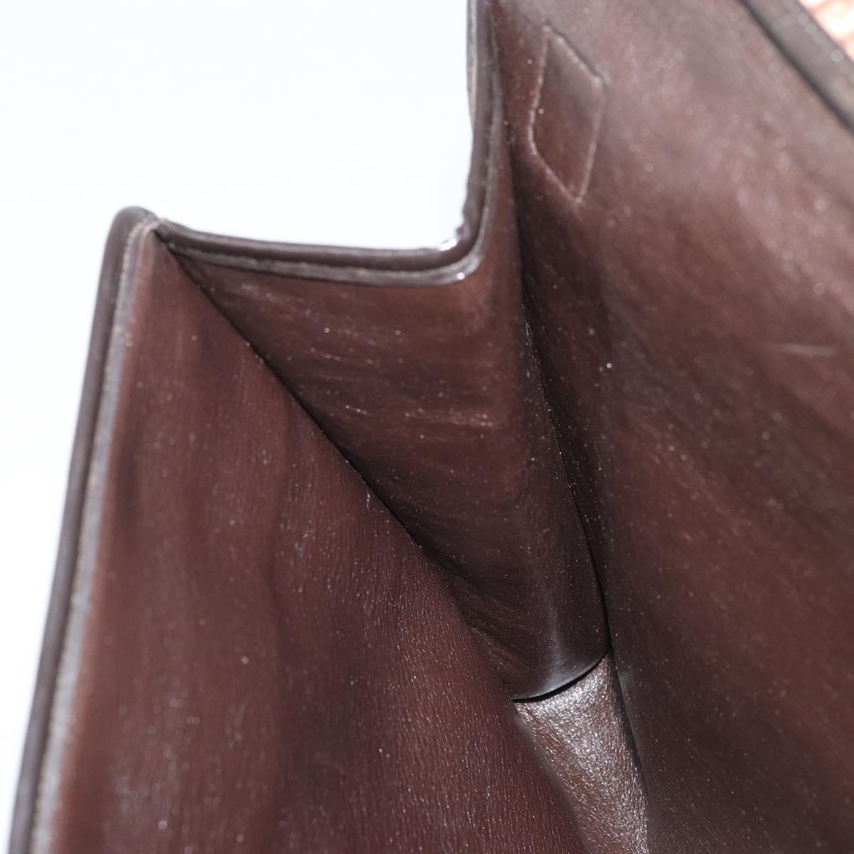 Christian Dior Trotter Canvas Shoulder Bag Brown Gold Auth bs34135