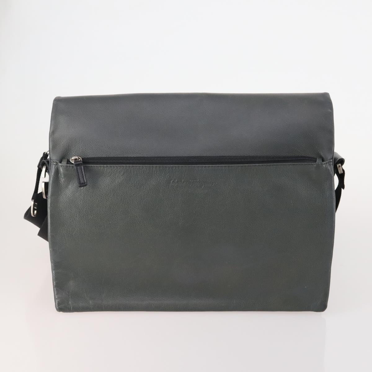 Salvatore Ferragamo Shoulder Bag Leather 2 Set Black Gray Auth bs34139
