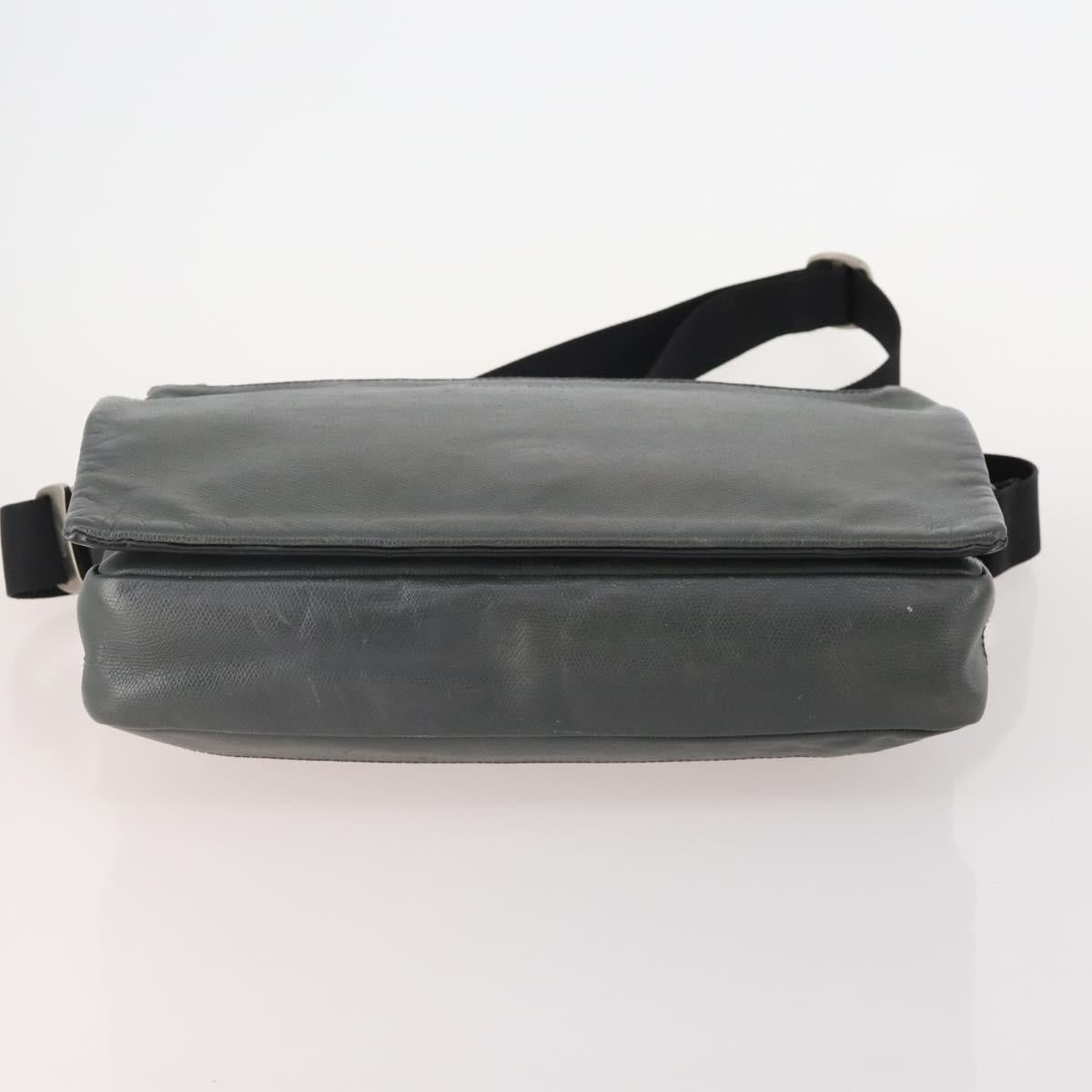 Salvatore Ferragamo Shoulder Bag Leather 2 Set Black Gray Auth bs34139