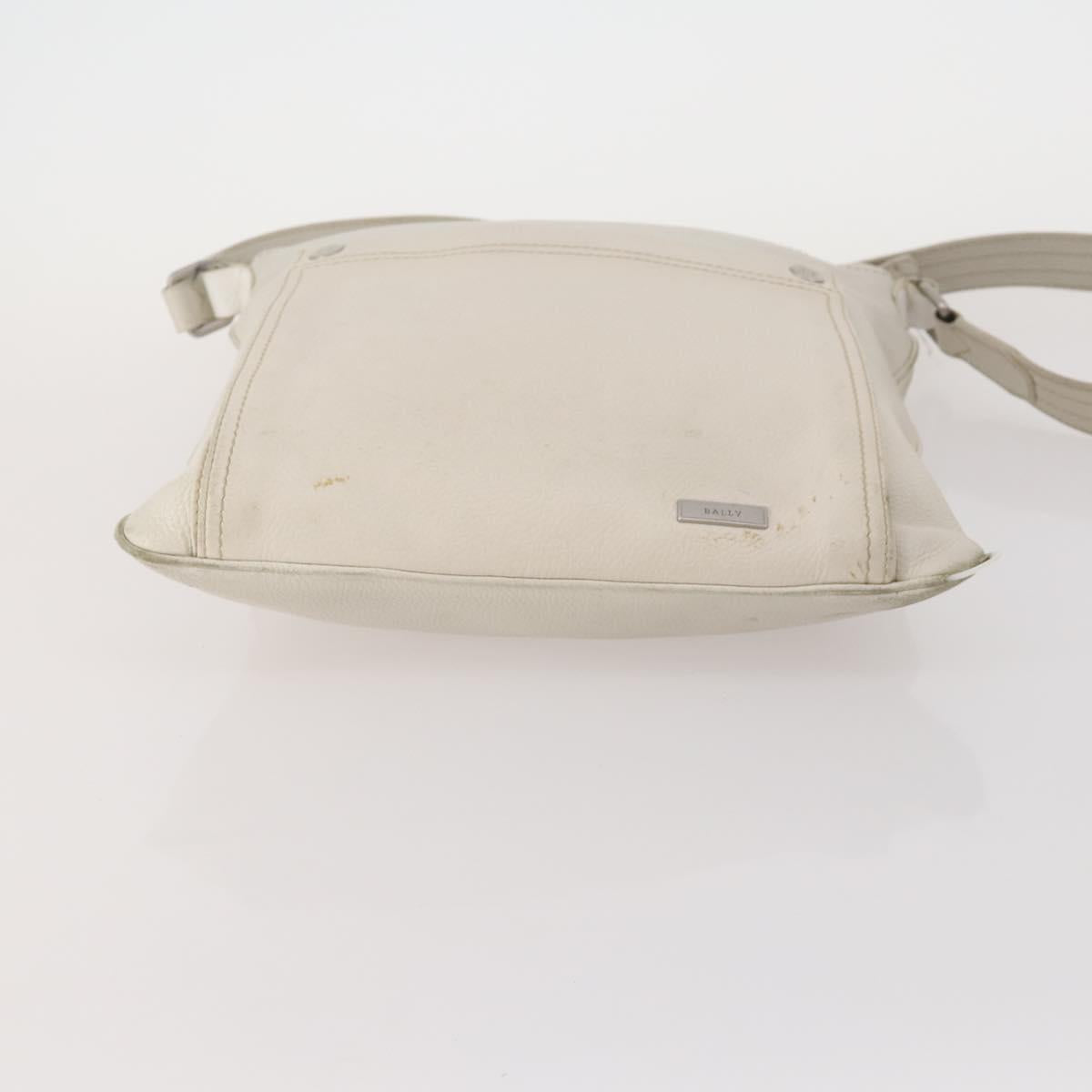 BALLY Cartier Shoulder Bag Leather 2 Set Bordeaux White Auth bs34145