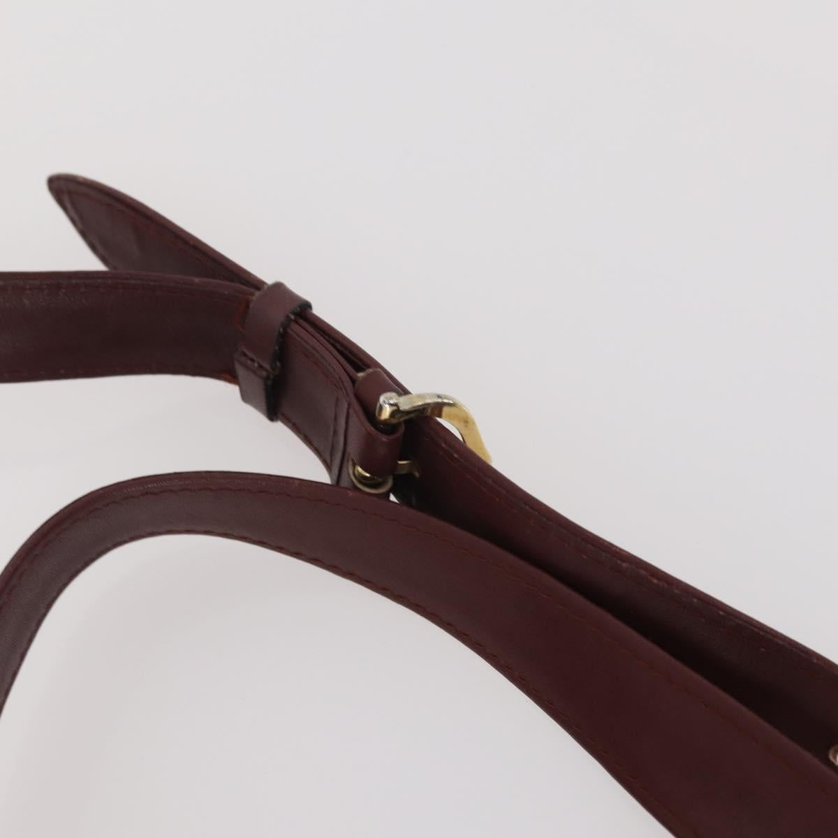 CARTIER Shoulder Bag Leather 2 Set Bordeaux Beige Auth bs34146