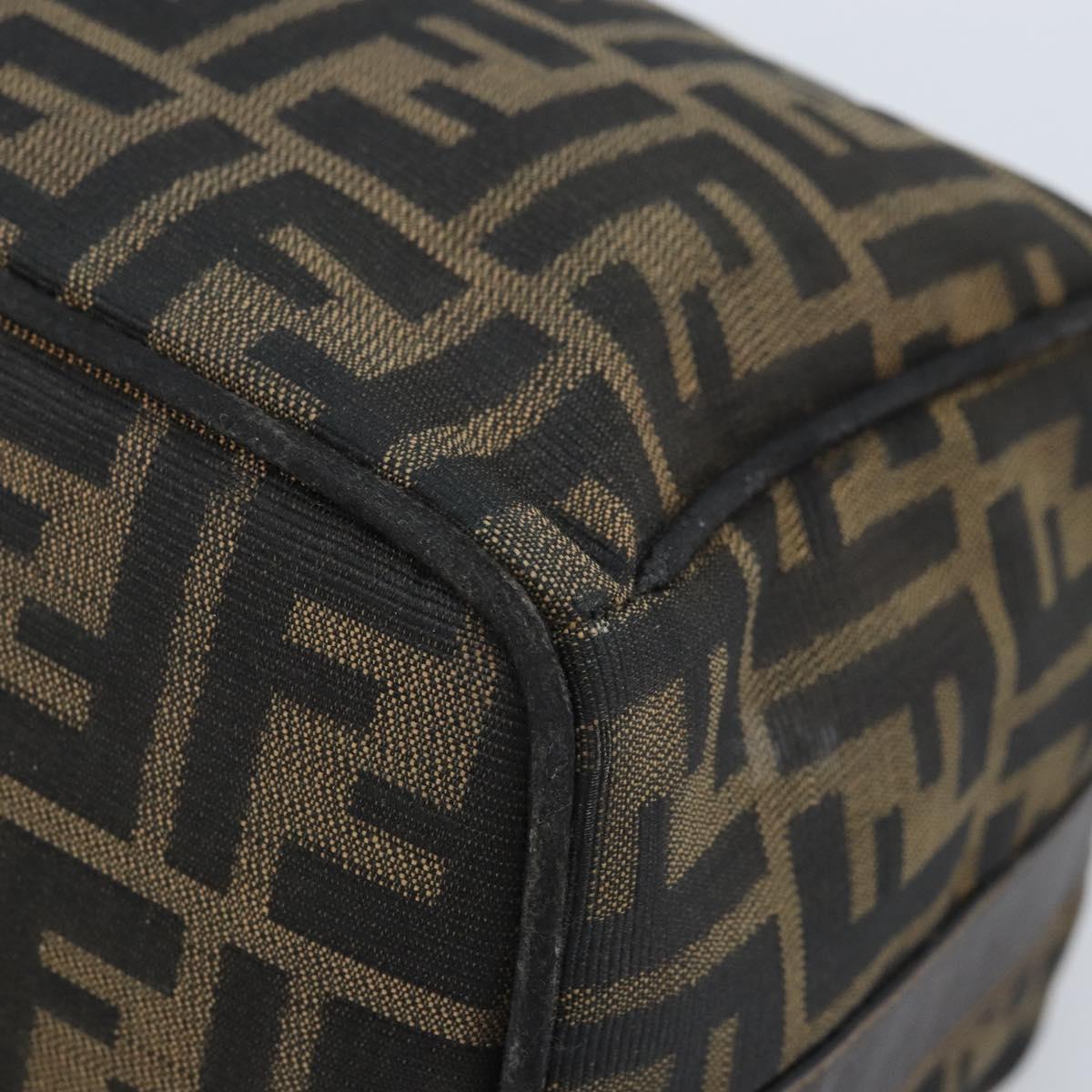 FENDI Zucca Canvas Hand Bag Black Gold Auth bs34151