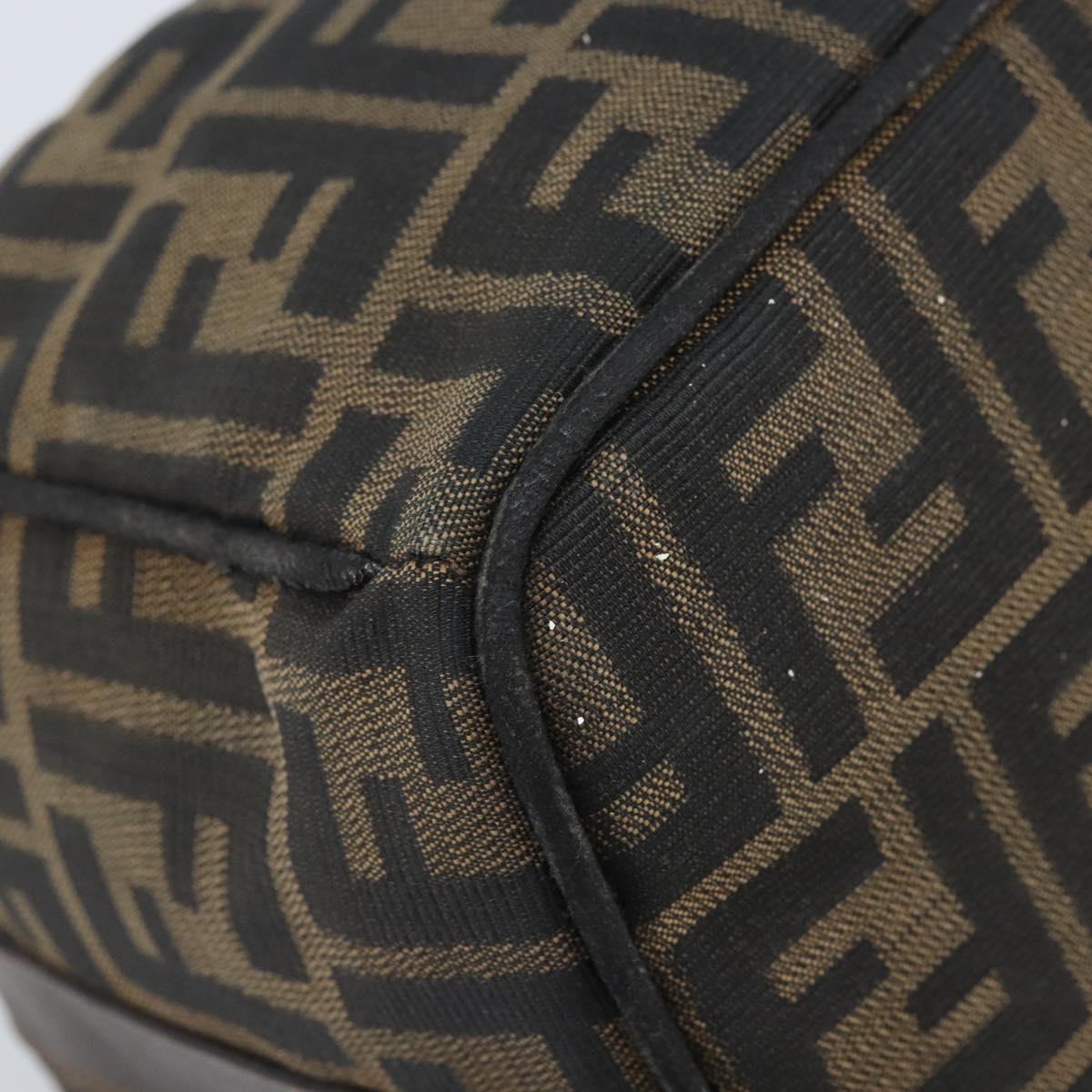 FENDI Zucca Canvas Hand Bag Black Gold Auth bs34151