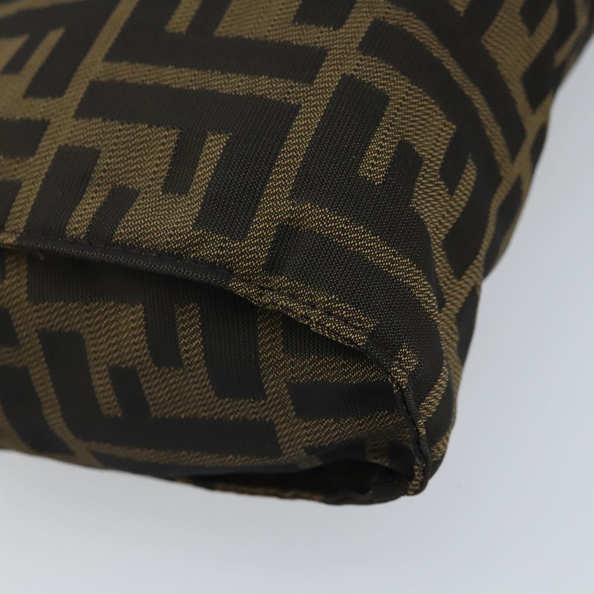 FENDI Zucca Canvas Pouch Black Brown Auth bs34152