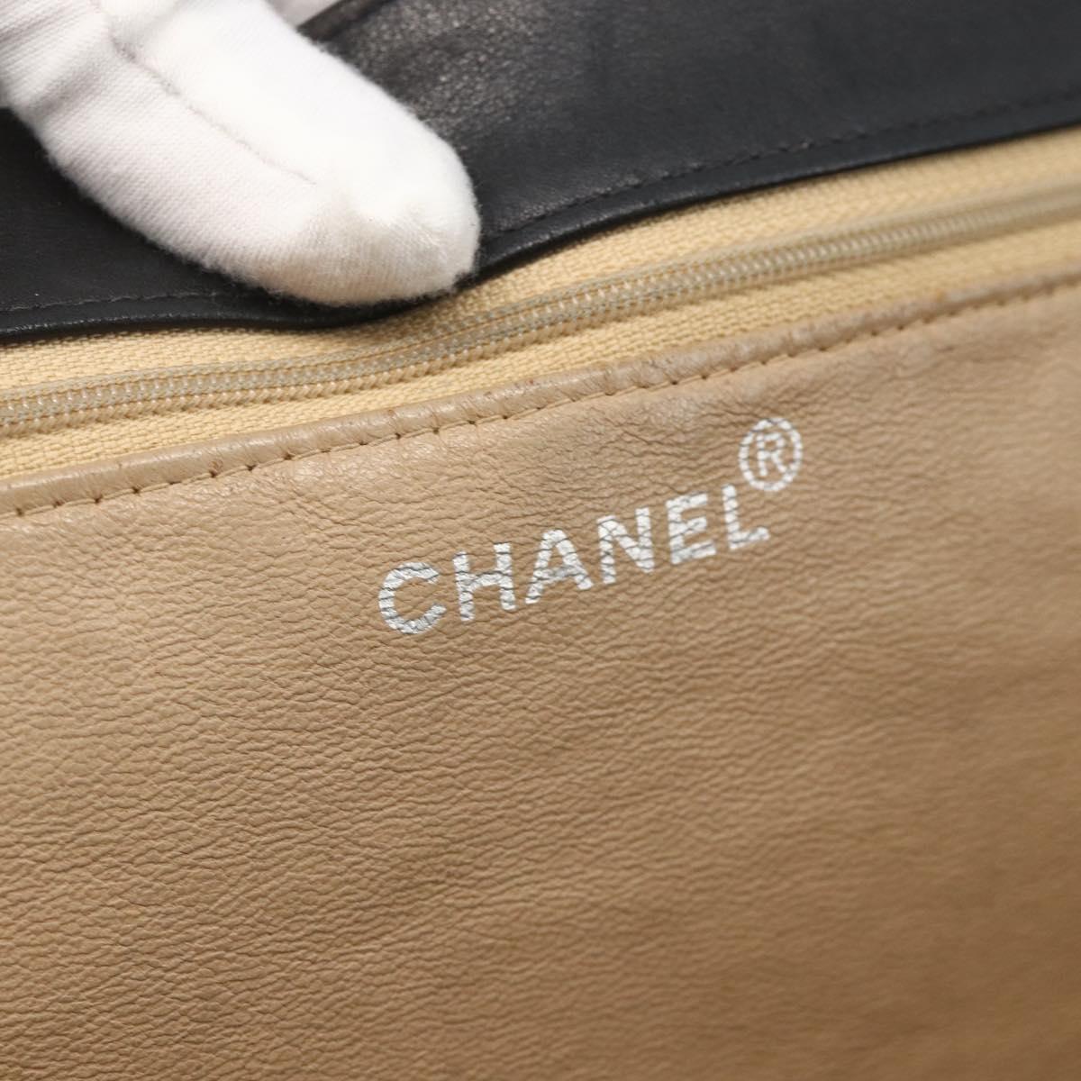 CHANEL Tote Bag Leather Black CC Auth bs34155
