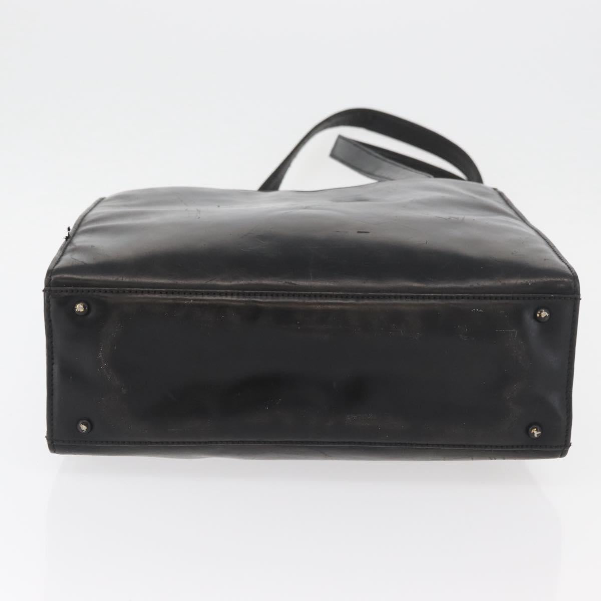 CHANEL Tote Bag Patent leather Black Gold CC Auth bs34158