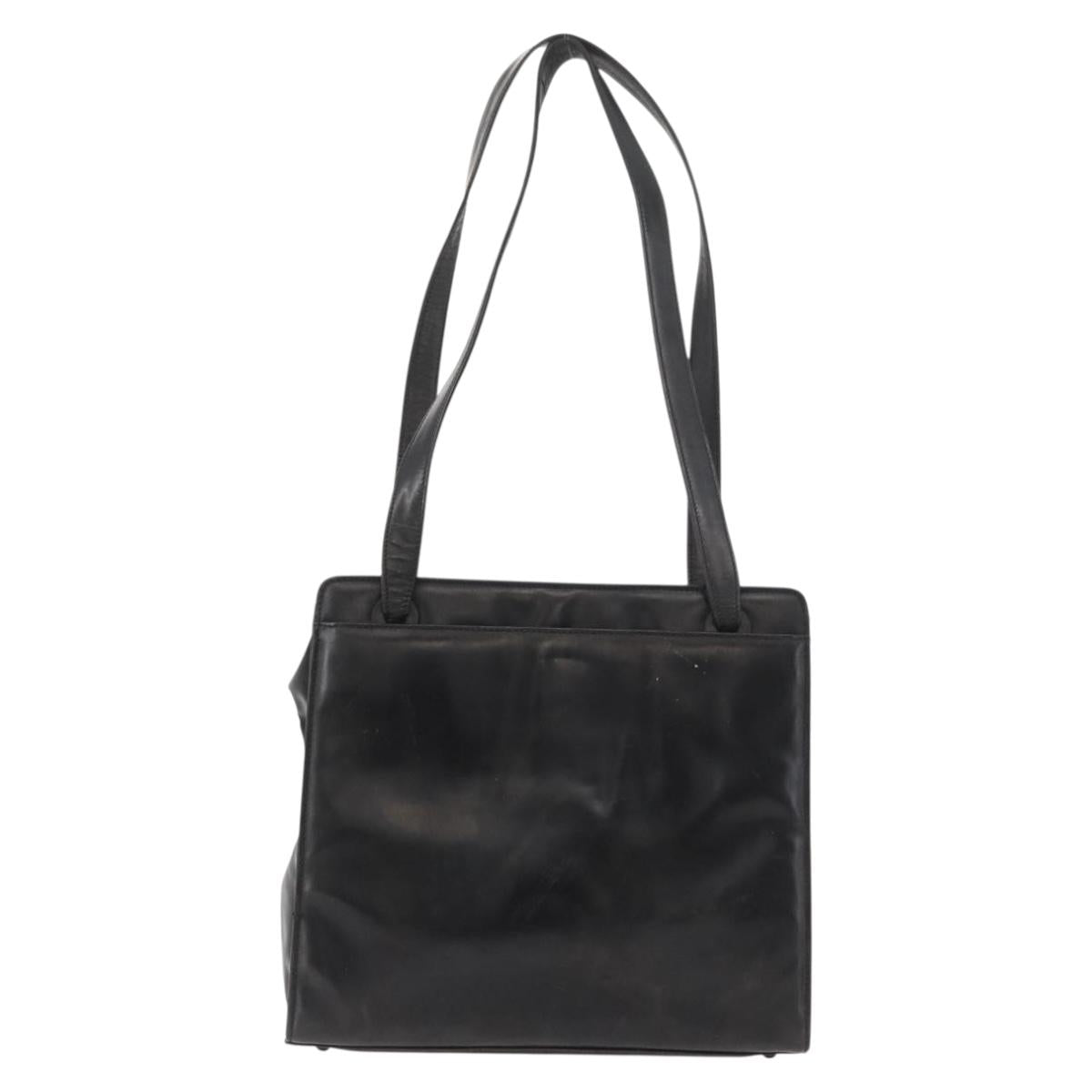 CHANEL Tote Bag Patent leather Black Gold CC Auth bs34158