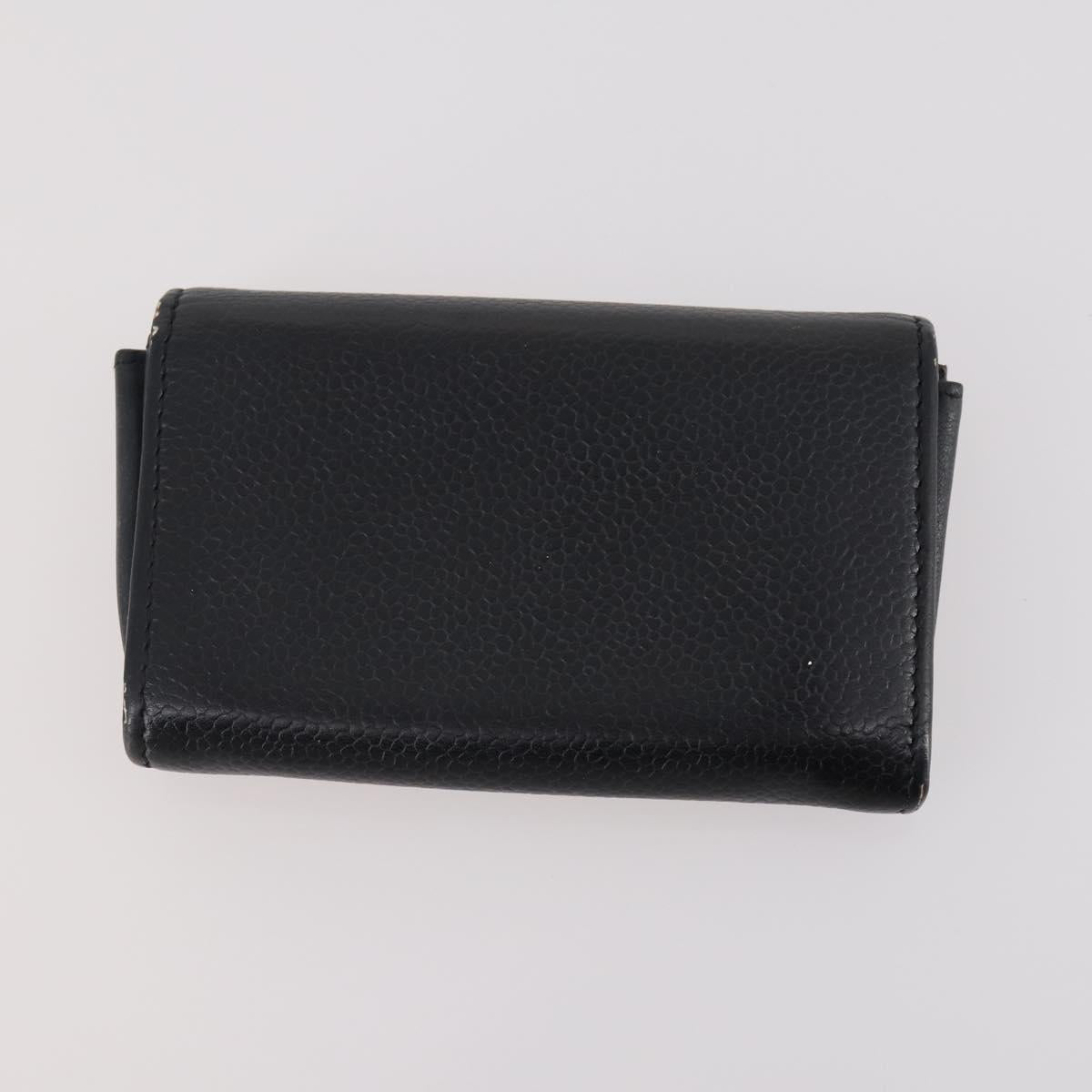 CHANEL Matelasse Wallet Caviar Skin Nylon 3 Set Black Gray Navy CC Auth bs34162