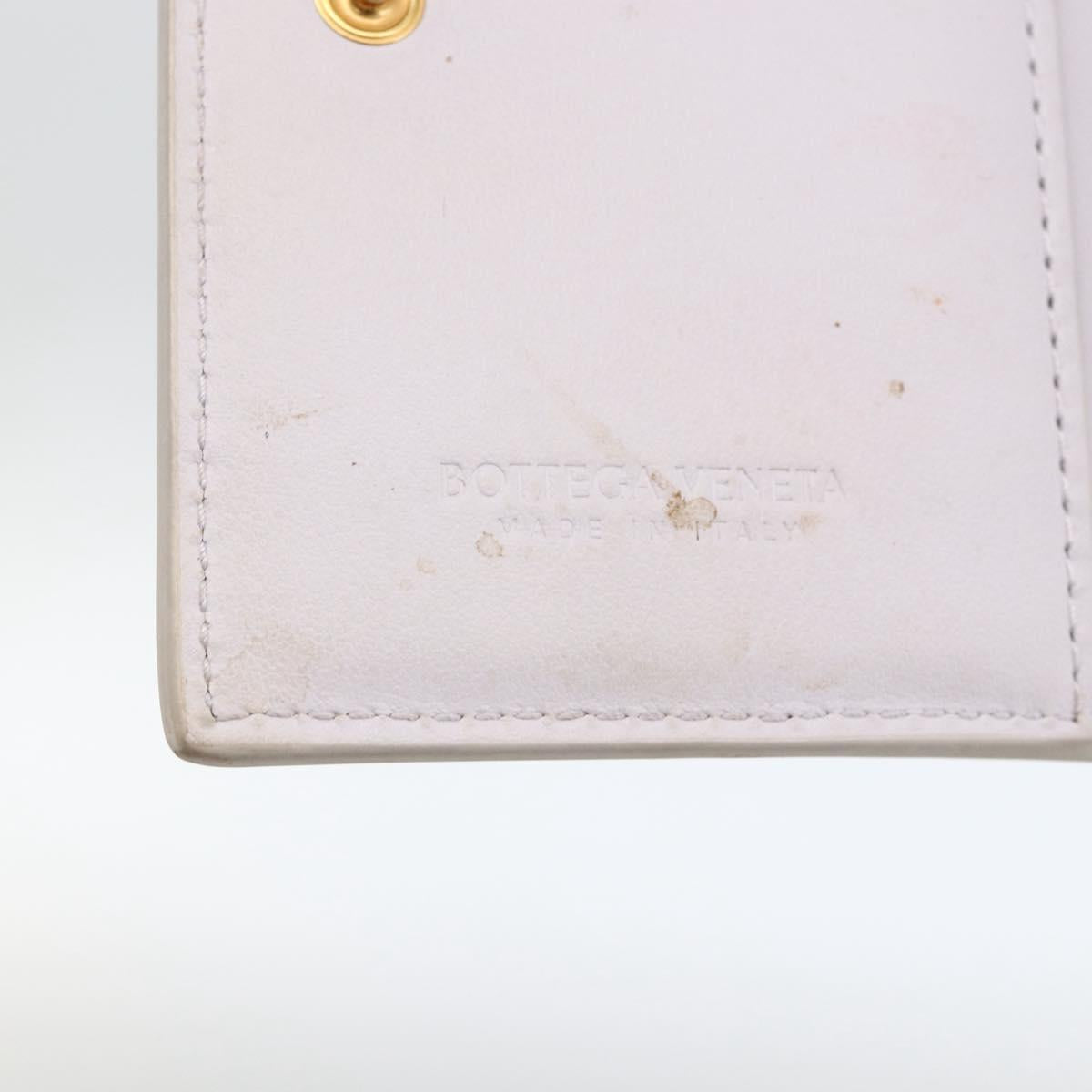 BOTTEGA VENETA INTRECCIATO Bifold Wallet Leather Purple Gold Auth bs34168