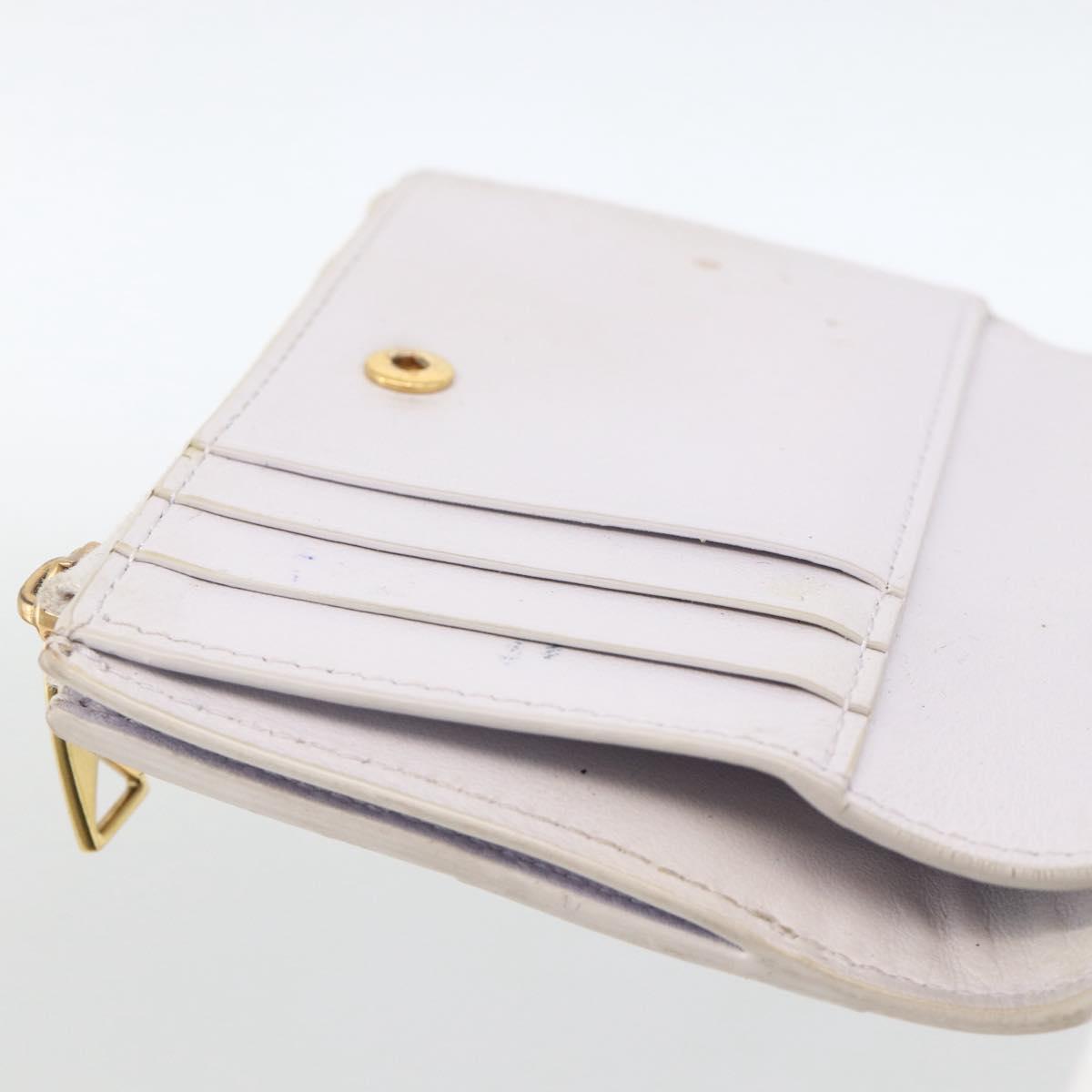 BOTTEGA VENETA INTRECCIATO Bifold Wallet Leather Purple Gold Auth bs34168