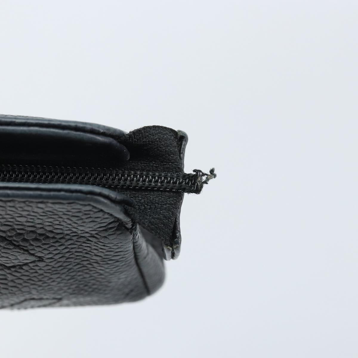 CHANEL Coin Purse Caviar Skin Black CC Auth bs34173