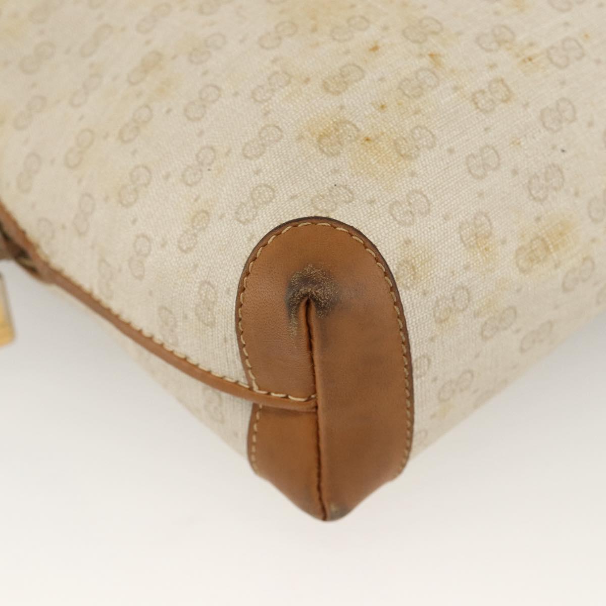 GUCCI Micro GG Supreme Shoulder Bag PVC Beige Gold 007 104 4916 Auth bs34174