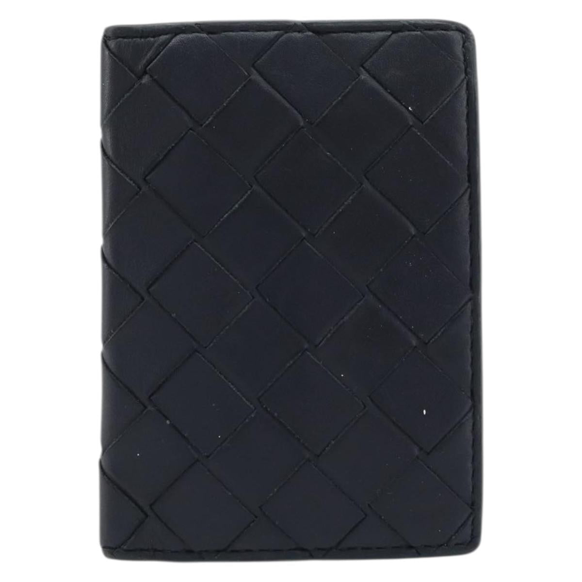 BOTTEGA VENETA INTRECCIATO Card Case Leather Black Auth bs34178