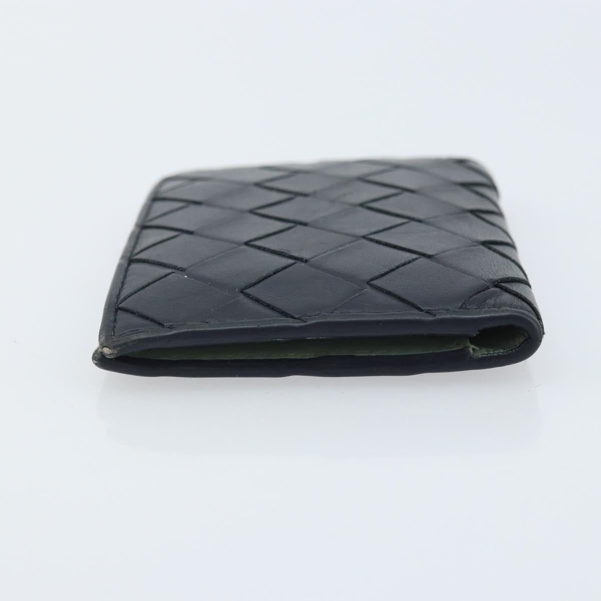 BOTTEGA VENETA INTRECCIATO Card Case Leather Black Auth bs34178