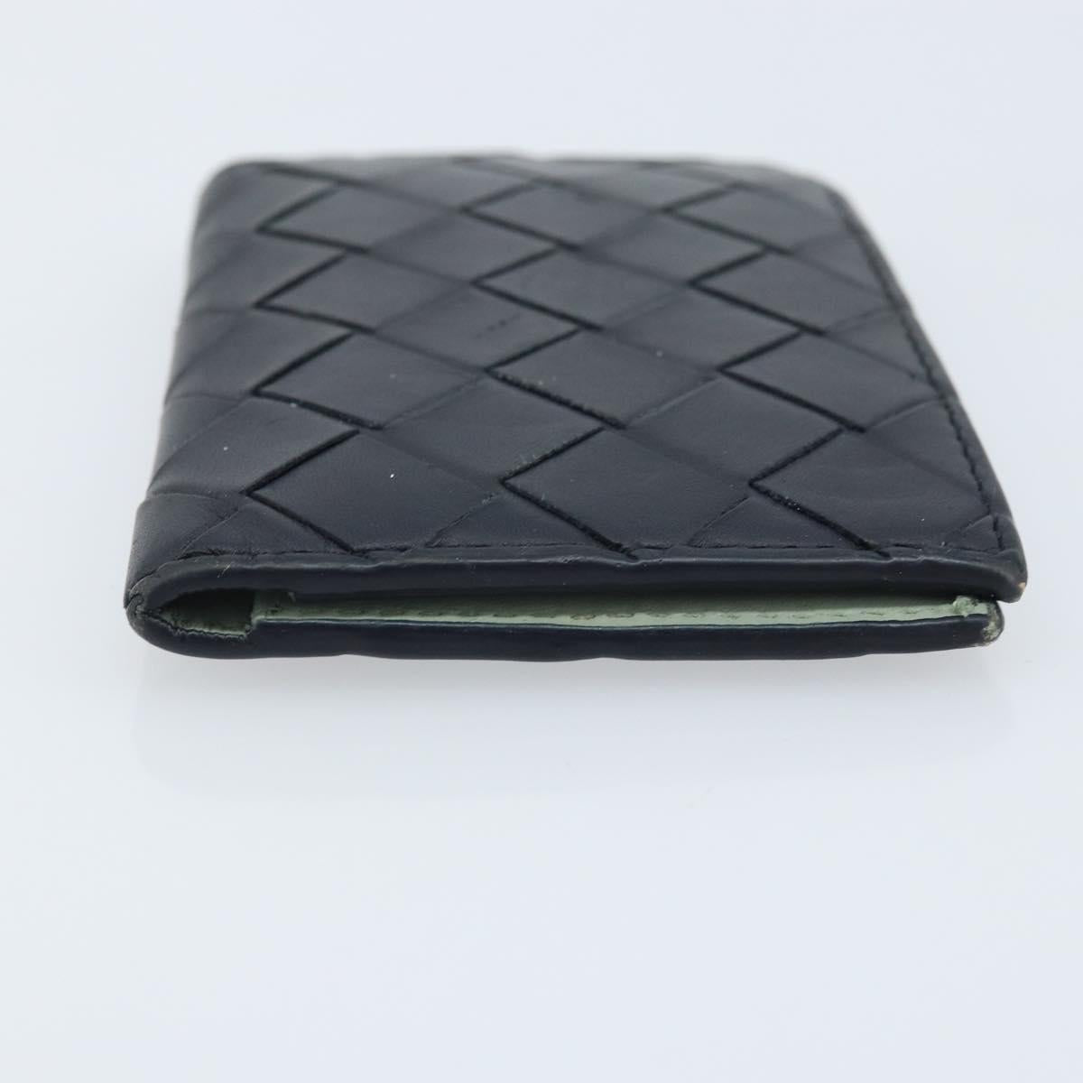 BOTTEGA VENETA INTRECCIATO Card Case Leather Black Auth bs34178