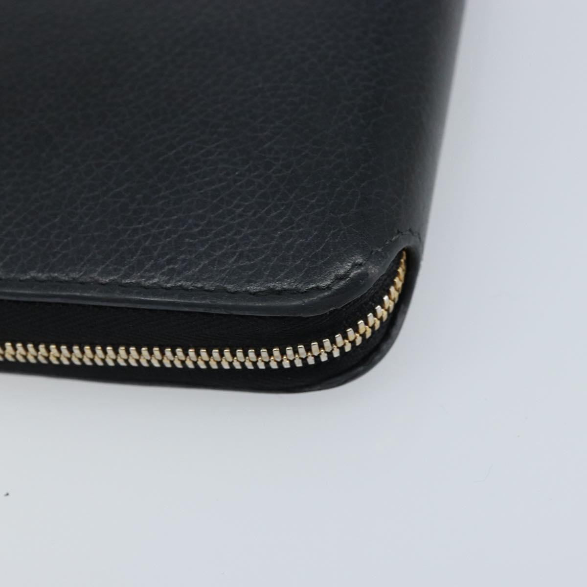 BALENCIAGA Long Wallet Leather Black 594290 Auth bs34182
