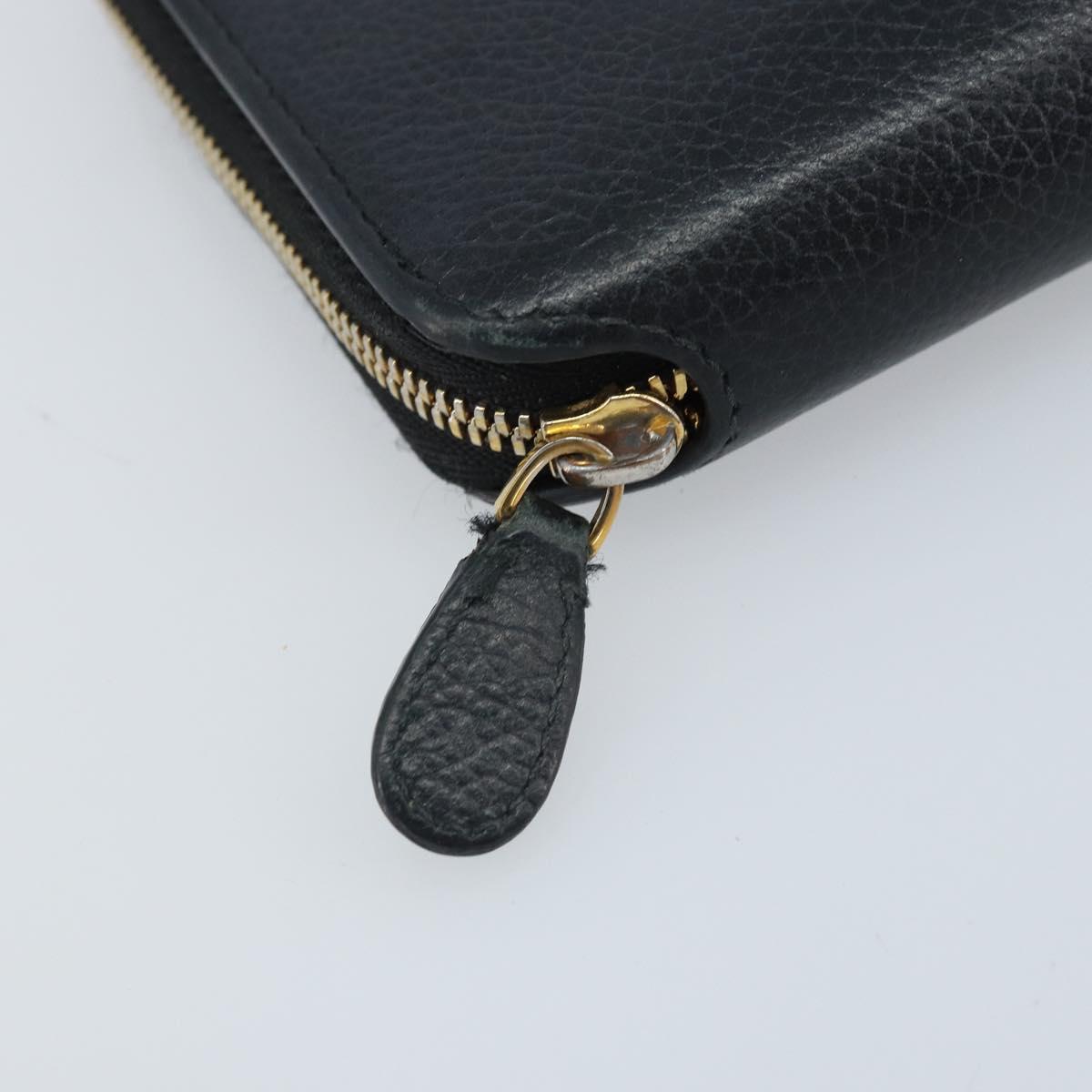 BALENCIAGA Long Wallet Leather Black 594290 Auth bs34182