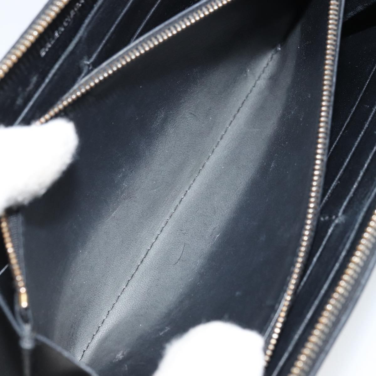 BALENCIAGA Long Wallet Leather Black 594290 Auth bs34182