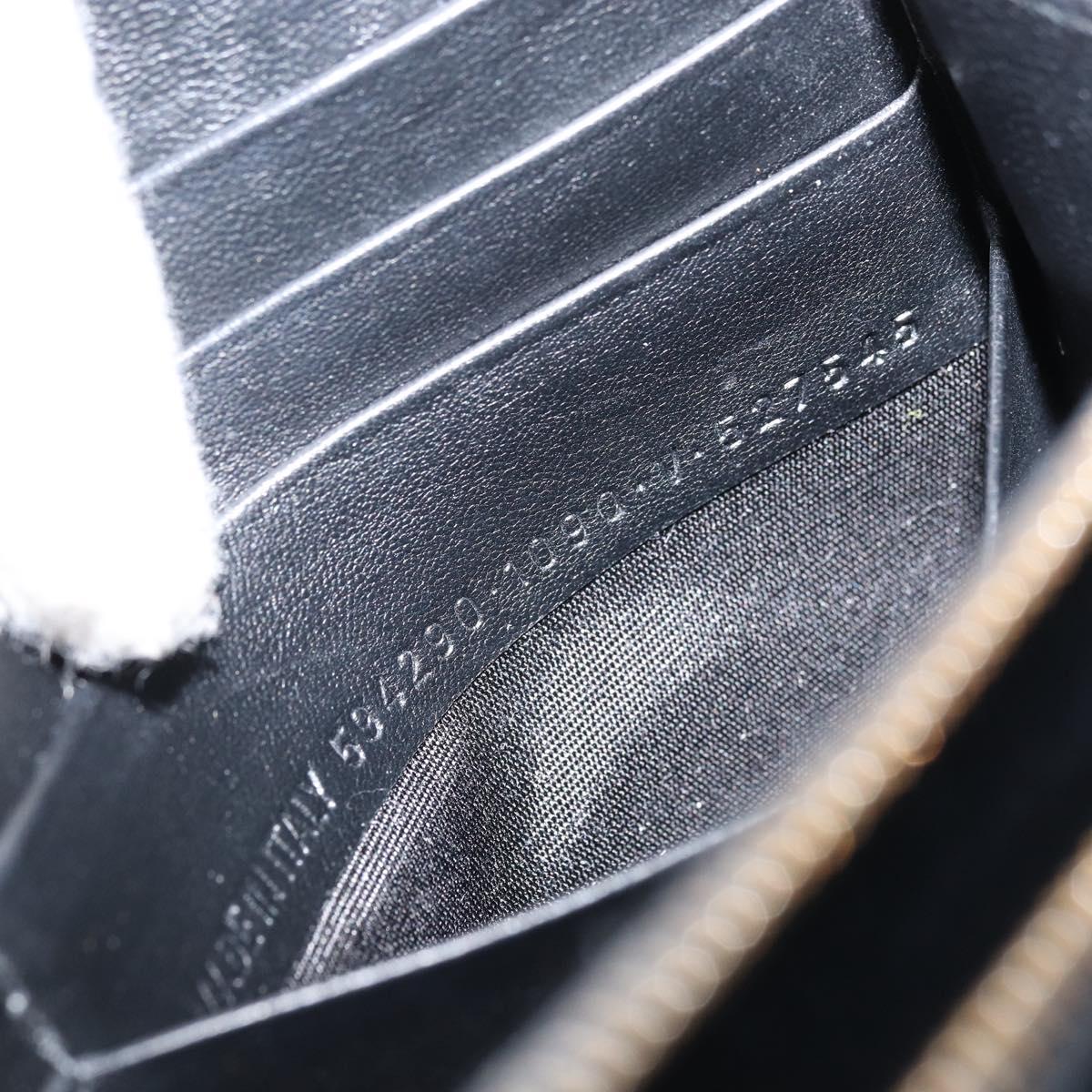 BALENCIAGA Long Wallet Leather Black 594290 Auth bs34182