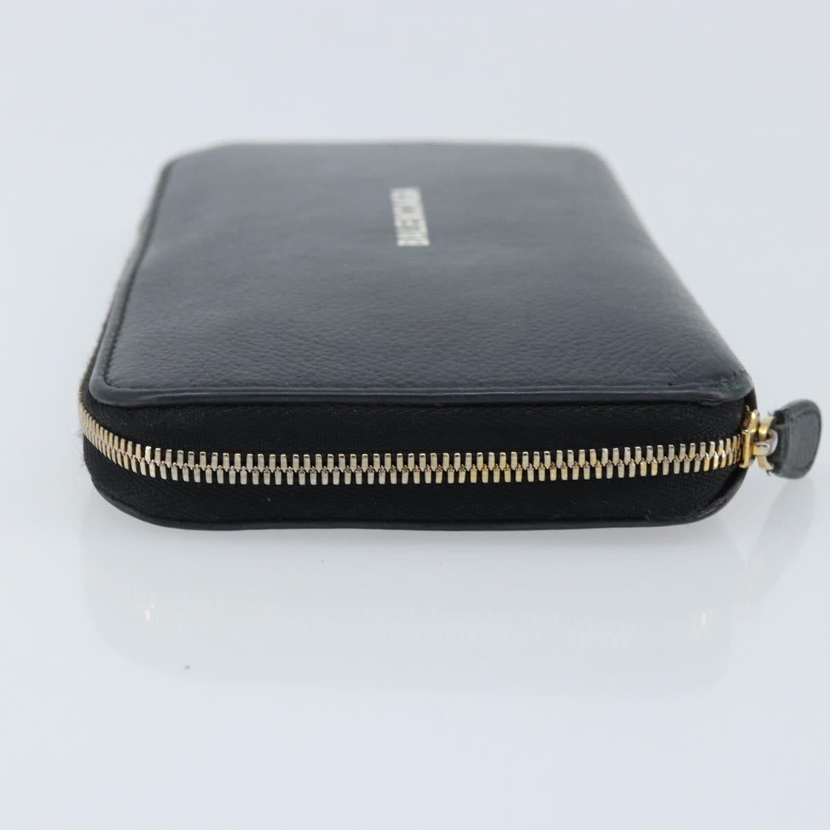 BALENCIAGA Long Wallet Leather Black 594290 Auth bs34182