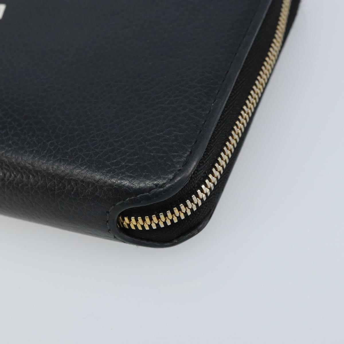 BALENCIAGA Long Wallet Leather Black 594290 Auth bs34182