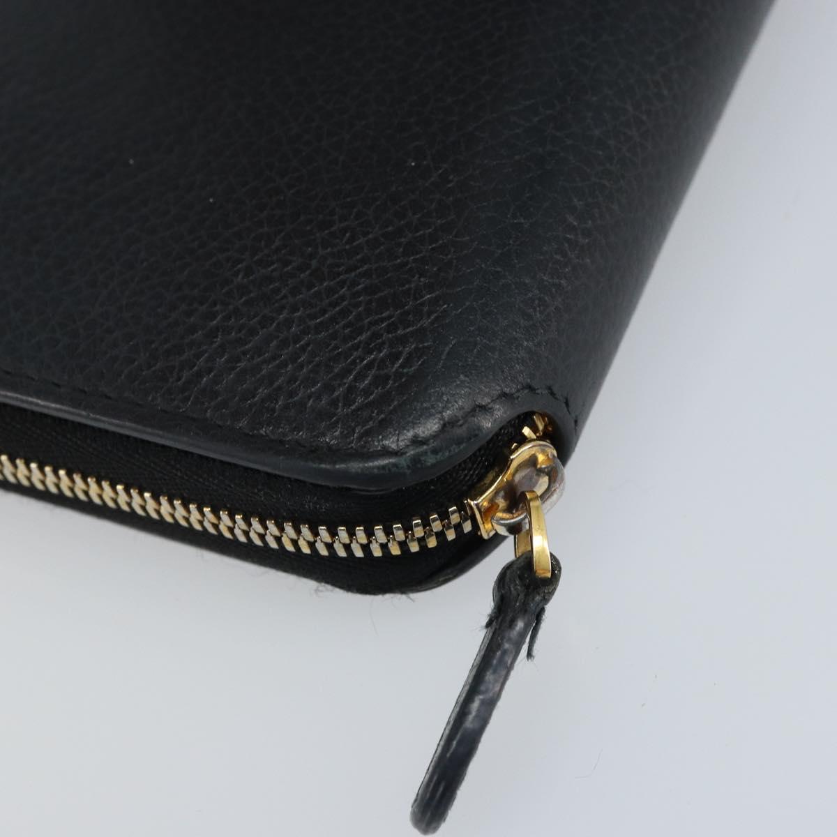 BALENCIAGA Long Wallet Leather Black 594290 Auth bs34182