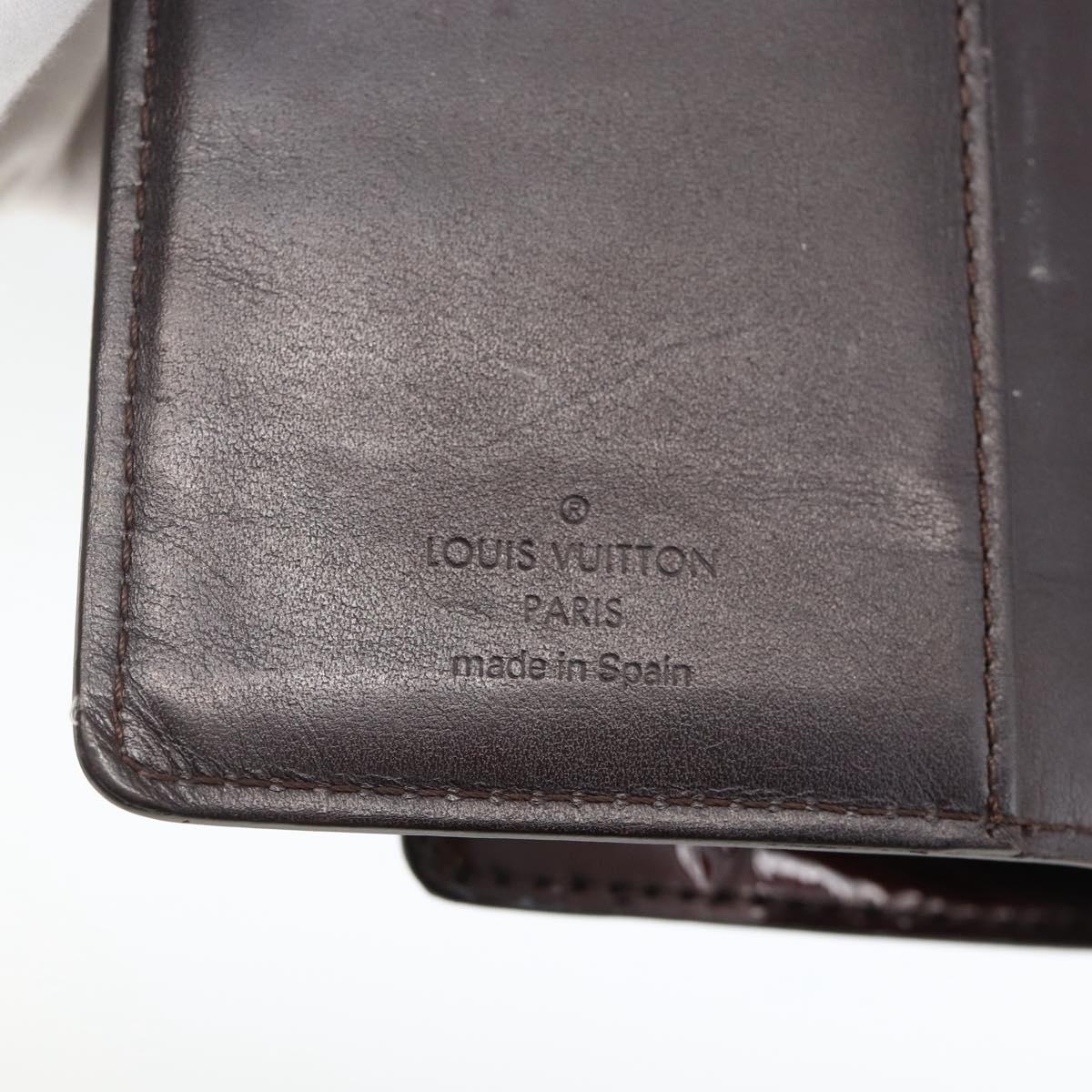 LOUIS VUITTON Vernis Agenda PM Day Planner Rouge Favist R21072 LV Auth bs34184