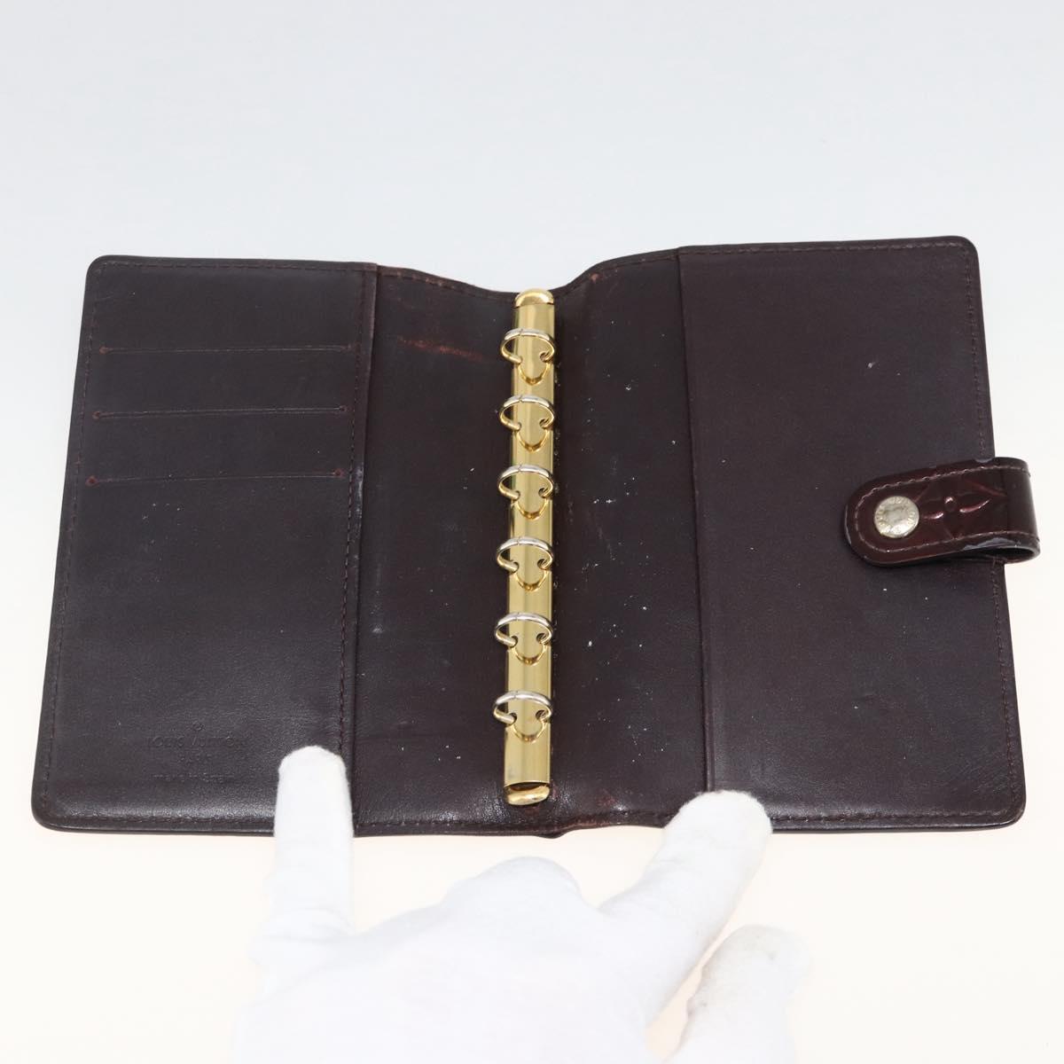 LOUIS VUITTON Vernis Agenda PM Day Planner Rouge Favist R21072 LV Auth bs34184
