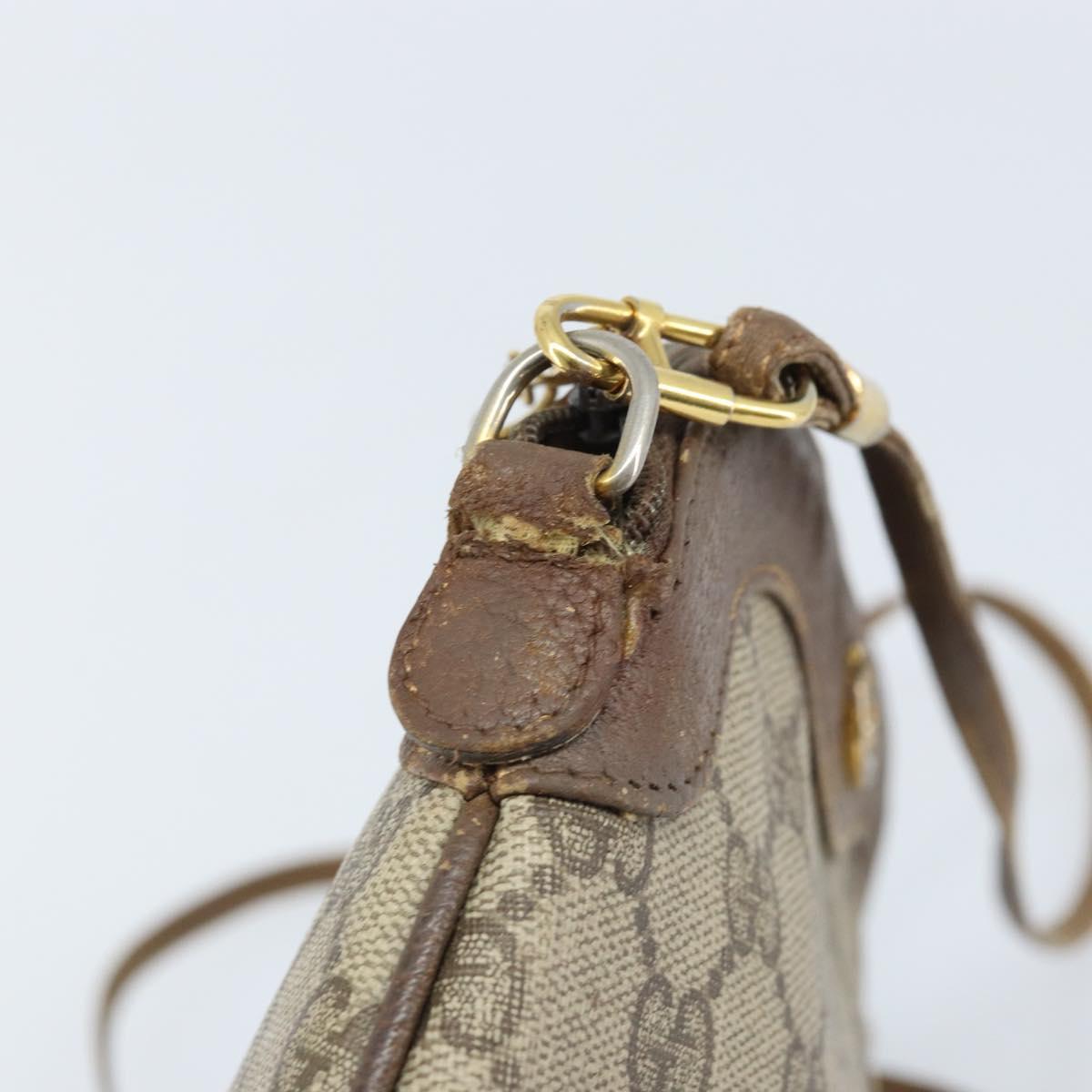 GUCCI GG Supreme Shoulder Bag PVC Beige Gold 007 49 0819 Auth bs34218