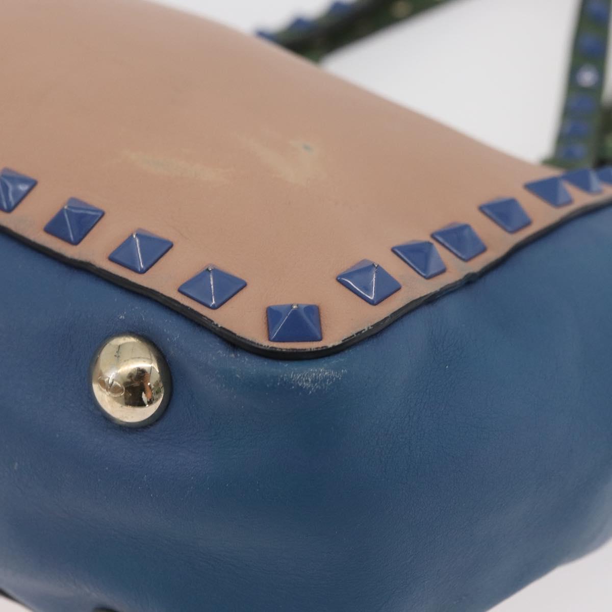 VALENTINO Hand Bag Leather 2way Multicolor Gold Auth bs34219A