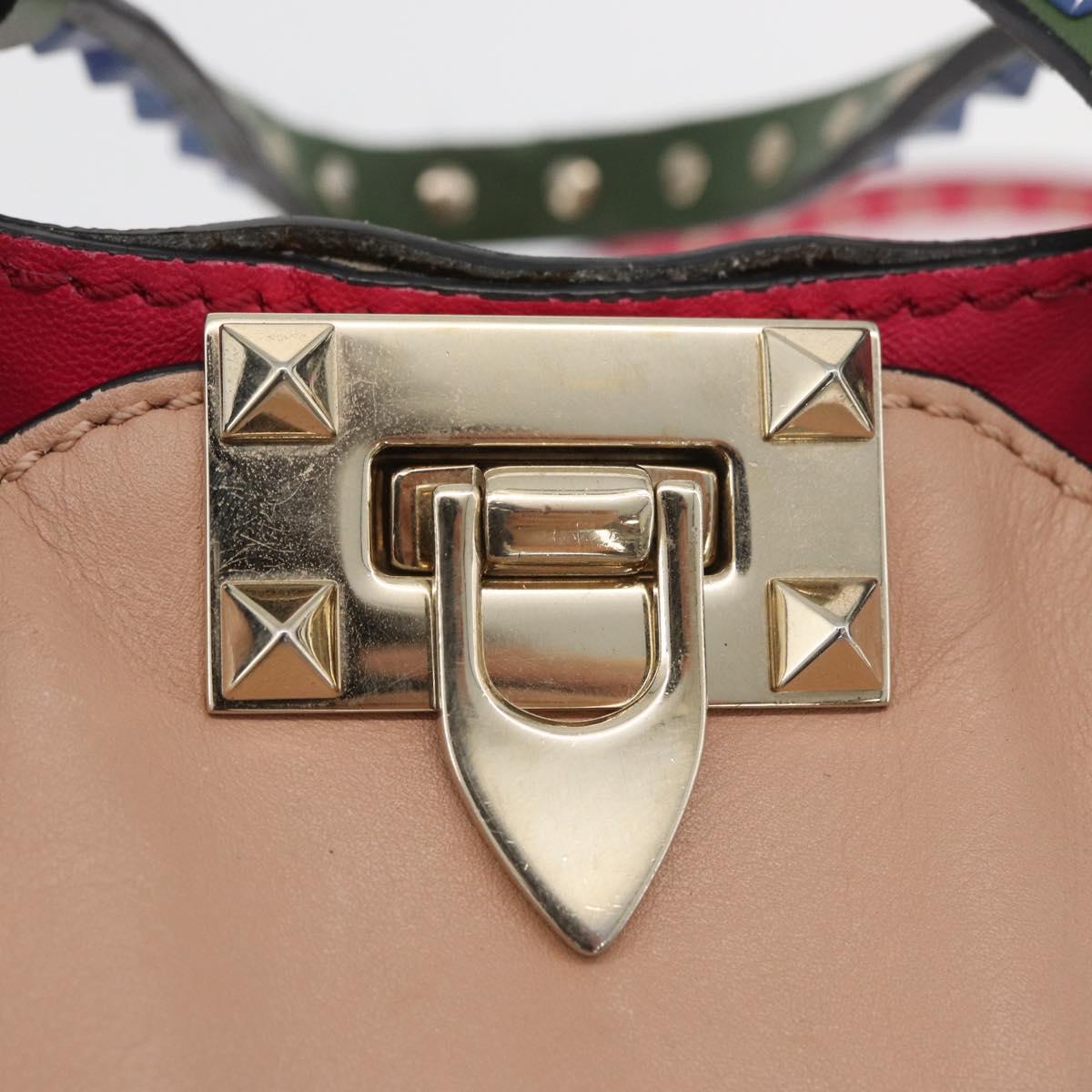 VALENTINO Hand Bag Leather 2way Multicolor Gold Auth bs34219A