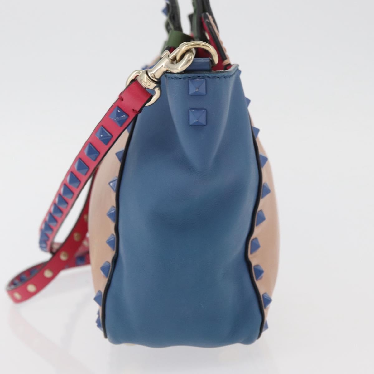VALENTINO Hand Bag Leather 2way Multicolor Gold Auth bs34219A