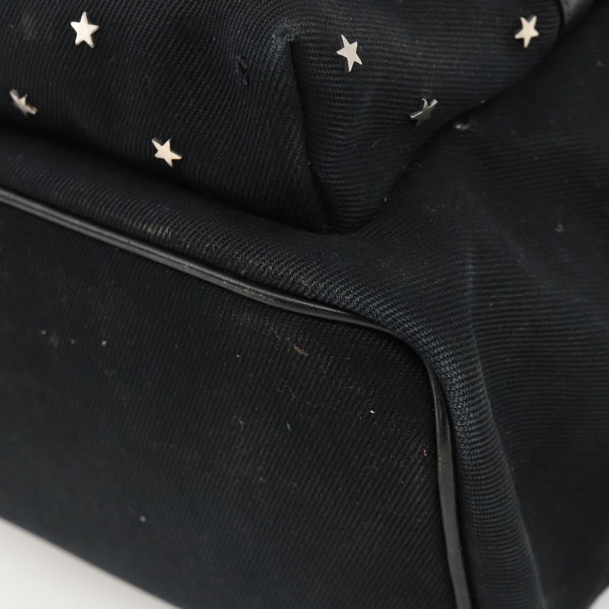 SAINT LAURENT Backpack Canvas Black Silver Auth bs34220