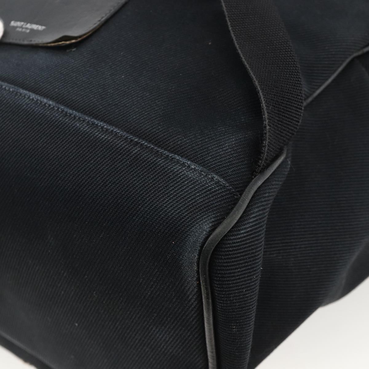 SAINT LAURENT Backpack Canvas Black Silver Auth bs34220