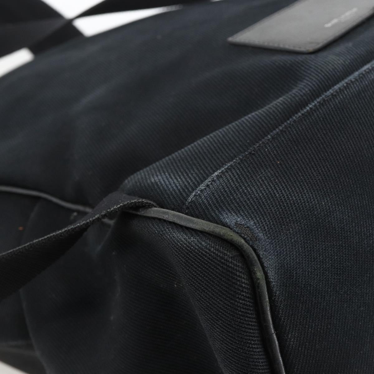 SAINT LAURENT Backpack Canvas Black Silver Auth bs34220