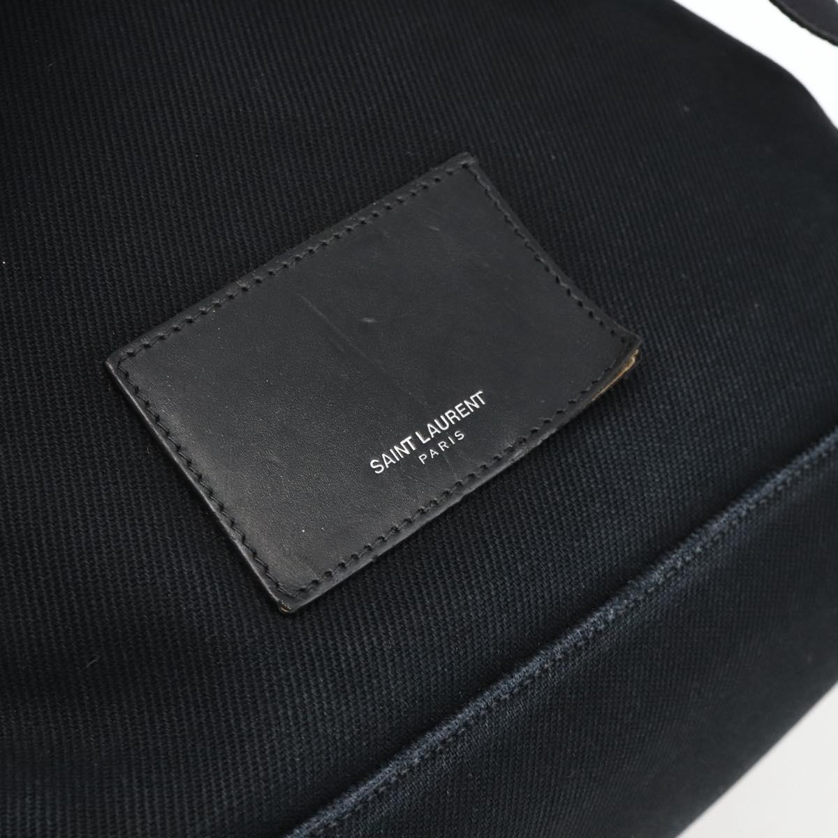 SAINT LAURENT Backpack Canvas Black Silver Auth bs34220