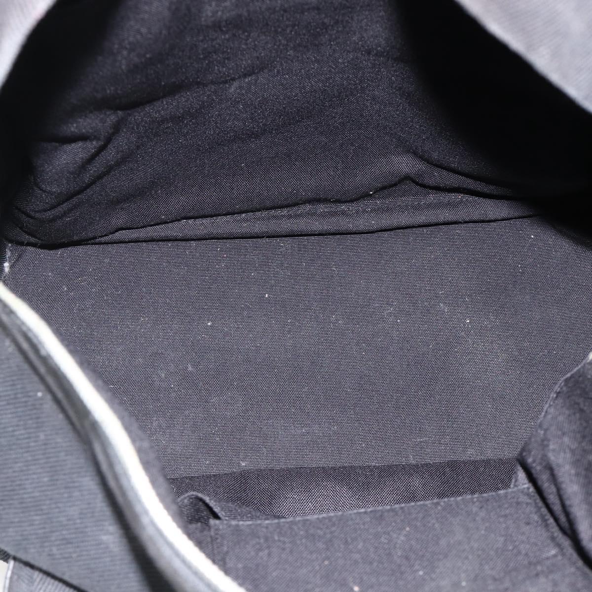 SAINT LAURENT Backpack Canvas Black Silver Auth bs34220